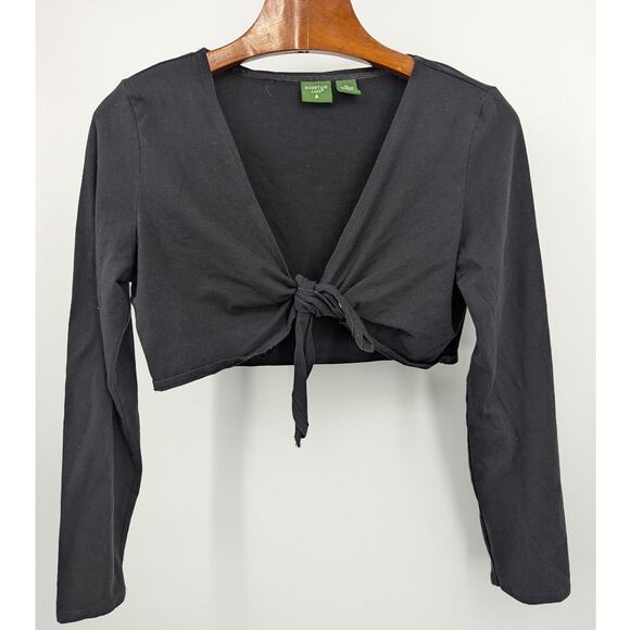 Black Mountain Lake Long Sleeve Wrap Top Crop Size XL - Picture 1 of 3